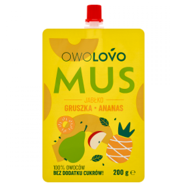 Mus Owolovo b/c jabłko-gruszka-ananas saszetka 