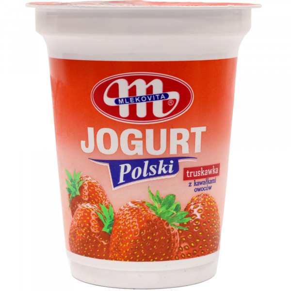Mlekovita Jogurt Polski truskawkowy z kawałkami owoców 350g