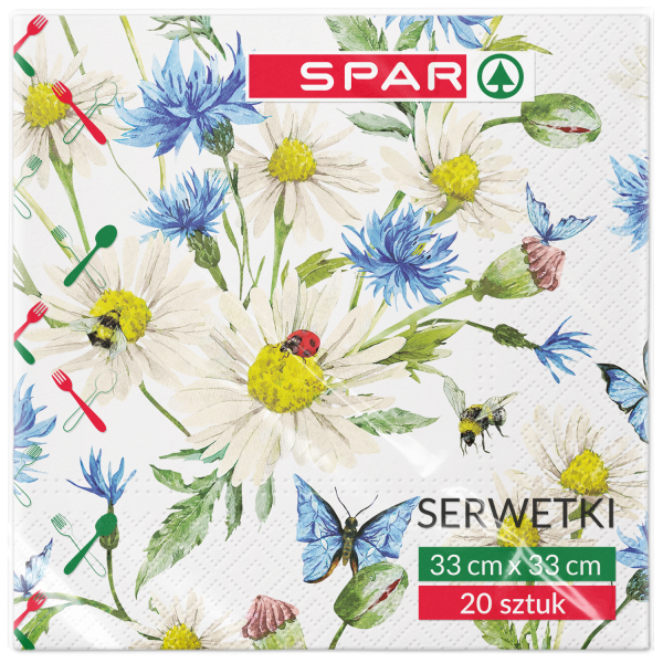Serwetki Spar 33x33cm Kwiaty 20szt 