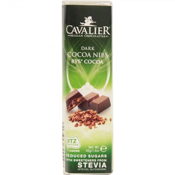 Baton Cavalier z czekolady deserowej z palonymi ziarnami kakaowca 