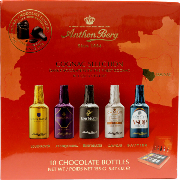 Bombonierka Anthon berg chocolate bottles cognac selection 155g 