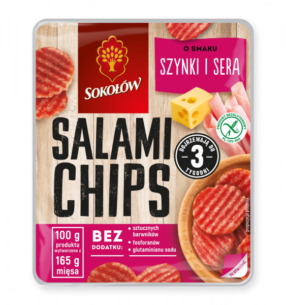 Chipsy salami Sokołów smak szynki i sera 