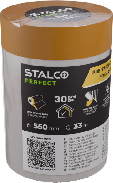 Folia ochronna Stalco z taśmą washi 550mmx33m 