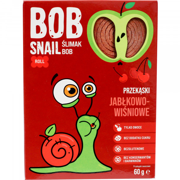 Przekąska Bob Snail bez cukru jabłko wiśnia 