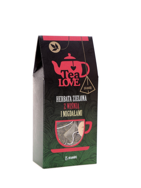 Herbata ekspresowa tea love zielona z wiśnią i migdałami 15tx4g 