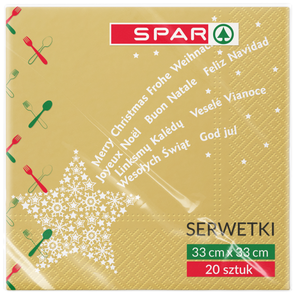 Serwetki Spar 33x33cm Gwiazda Betlejemska 