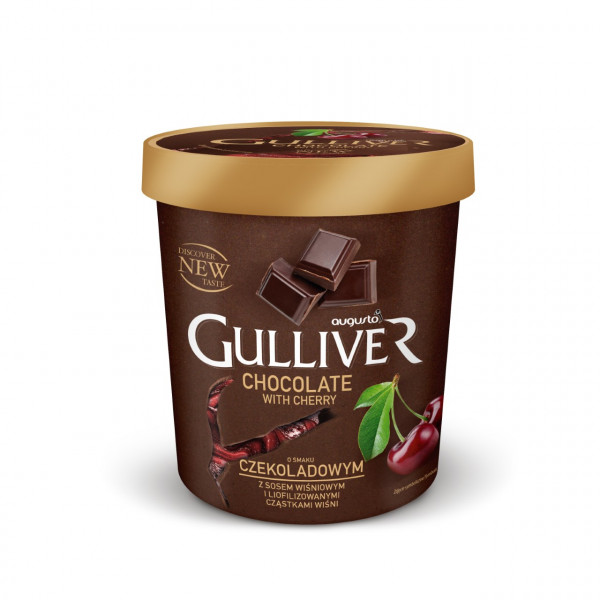 Lody Augusto Gulliver Premium 1 szt z mixu (czekoladowe z sosem, karmelowe z sosem) 2x3x0,46l