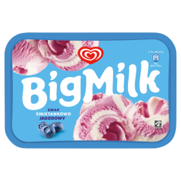Lody Big Milk Smak Śmietankowo-Jagodowy 900 ml