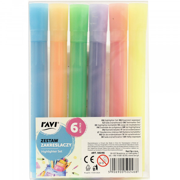 Zakreślacz Ravi 6 kolor 