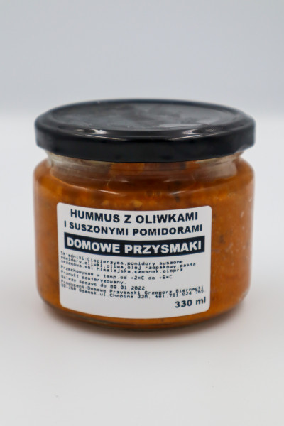 Hummus domowe przysmaki pomidorowy słoik 