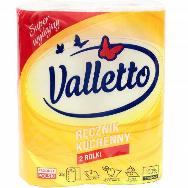 Ręcznik papierowy Valletto biały celulozowy 2szt 