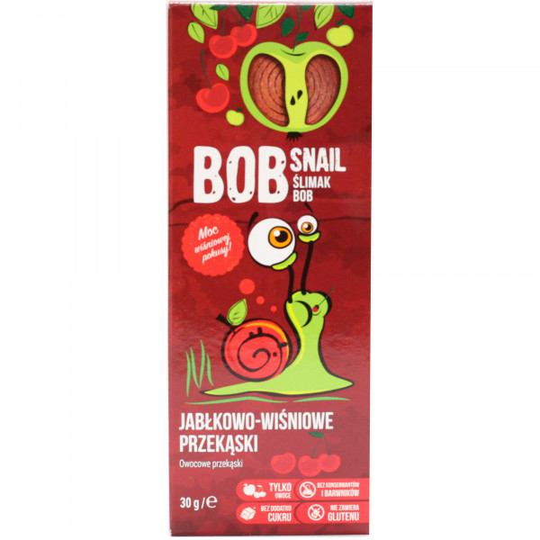 Przekąski Bob Snail bio b/g jabłko wiśnia b/c 
