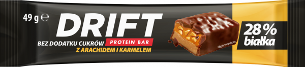 Baton Dritf proteinowy z arachidem i karmelem 49g 