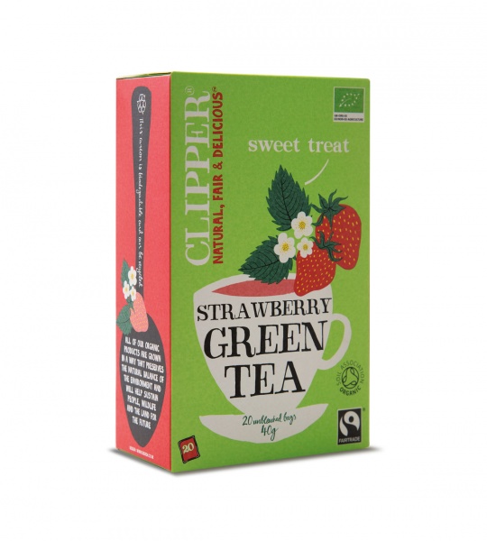 Herbata zielona z truskawką organiczna 20szt 