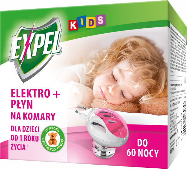 Elektrofumigator expel kids + płyn na komary 60 nocy 20ml 