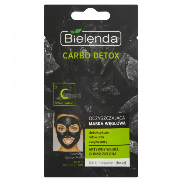Bielenda CARBO DETOX  Oczyszczająca maska węglowa do cery mieszanej i tłustej 8 g