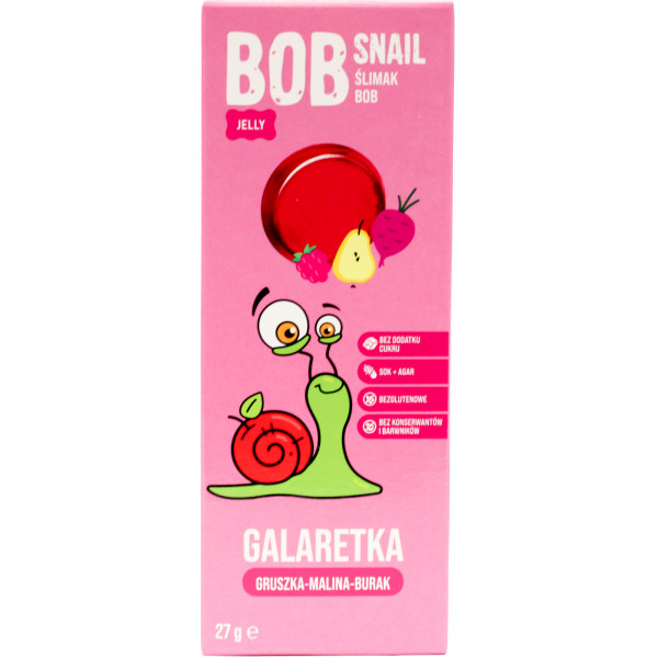 Galaretki Bob Snail bez cukru gruszka-malina-burak 