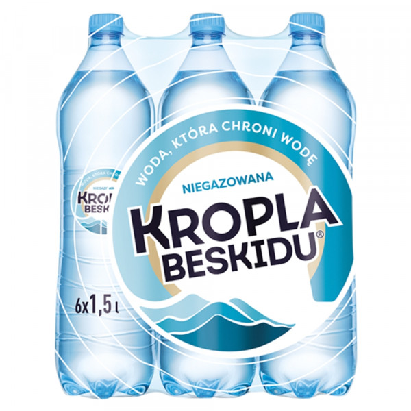 Woda ngaz Kropla Beskidu źródlana 6x1,5l doliczana jest kaucja 50 gr 