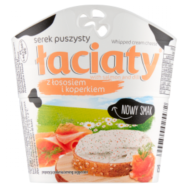 Serek Łaciaty Puszysty z łososiem i koperkiem 