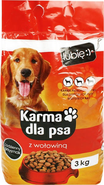 Karma sucha dla psa z wołowiną - lubię:) 