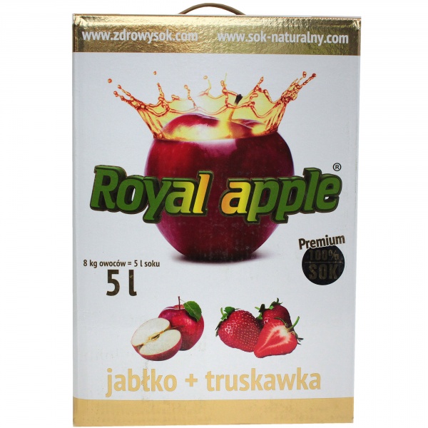 Sok jabłko-truskawka Royal Apple bezpośrednio tłoczony 5L 