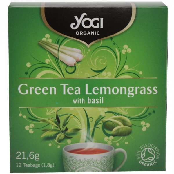 Ajurwedyjska zielona herbata z trawą cytrynową i bazylią bio (12x1,8) 