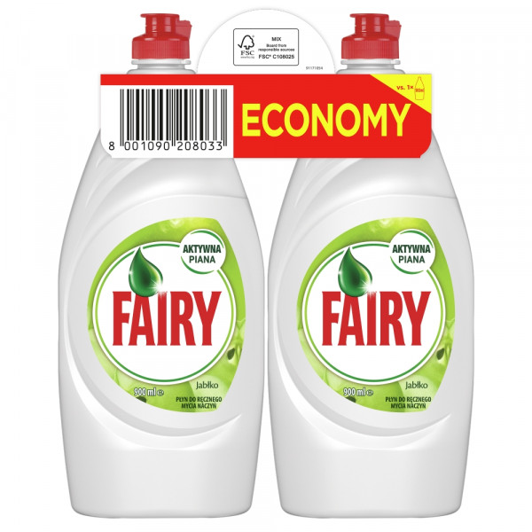 Fairy płyn do mycia naczyń jabłkowy 2x900ml