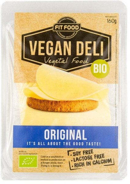 Produkt wegański vegan deli bio plastry smak sera żółtego 