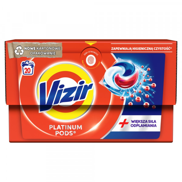 Vizir Platinum Pods Kapsułki do prania Większa siła odplamiania 20 szt. 454 g (20x22,7 g)