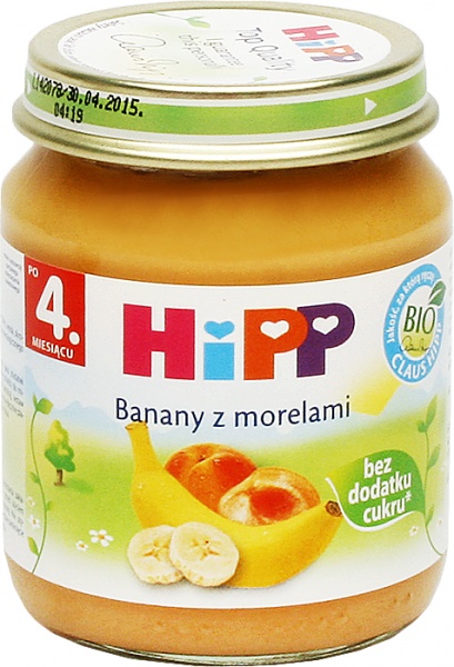 Deser Hipp banany z morelami