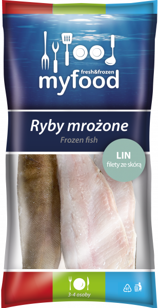 MyFood Lin (Tinca tinca) filety ze skórą, produkt głęboko mrożony (IQF) , glazura: 20%, 400 g/500 g