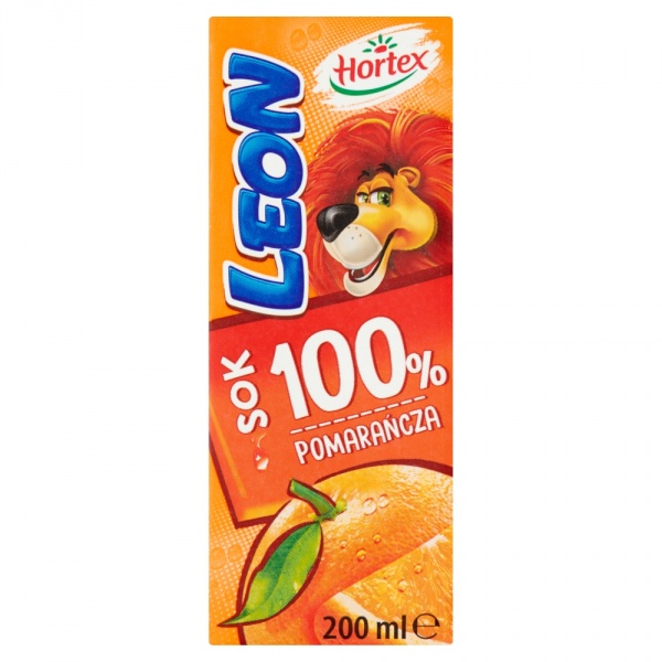 Hortex Leon Sok 100% pomarańcza karton 200 ml