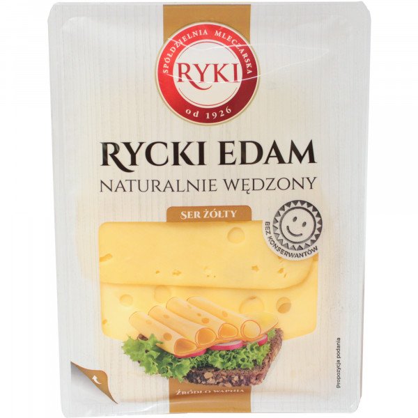 Ser Rycki Edam Wędzony - flow pack plastry - 135 g