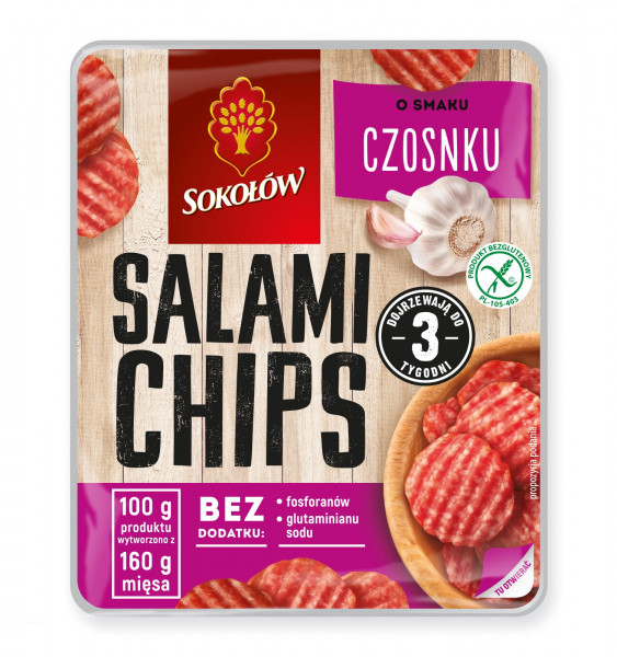 Chipsy salami Sokołów smak czosnku 