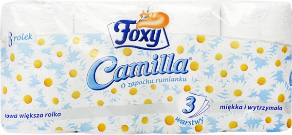 Papier toaletowy Foxy Camilla 8 rolek, rumiankowy