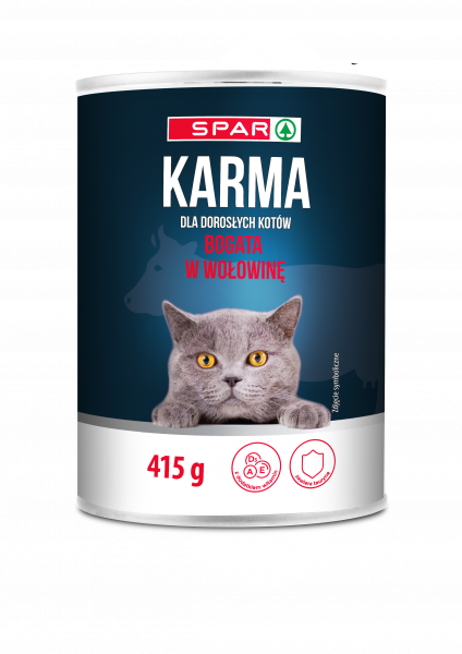Karma dla kota Spar adult z wołowiną 