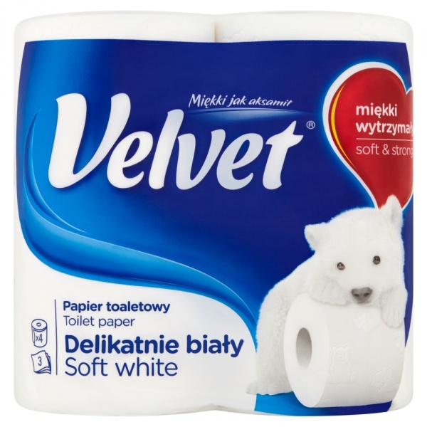 Papier toaletowy Velvet Delikatnie Biały szt. 4