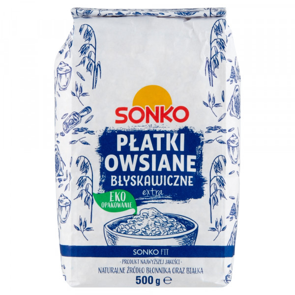 Płatki owsiane błyskawiczne extra 500 g. Sonko