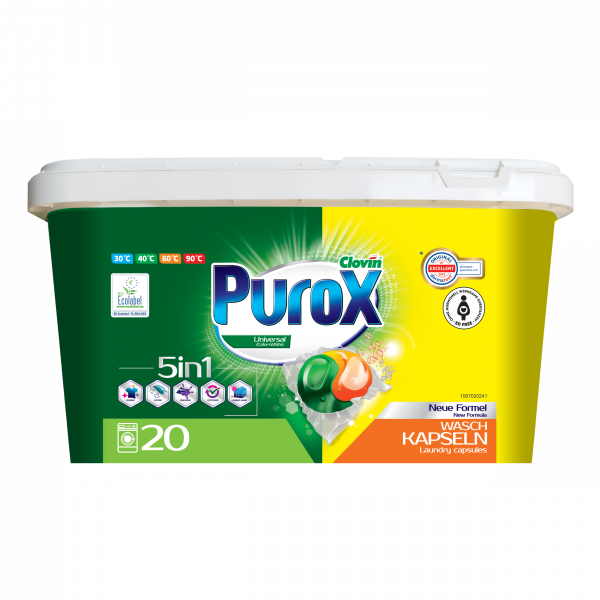 Purox universal kapsułki dwukomorowe do prania 20 szt IML