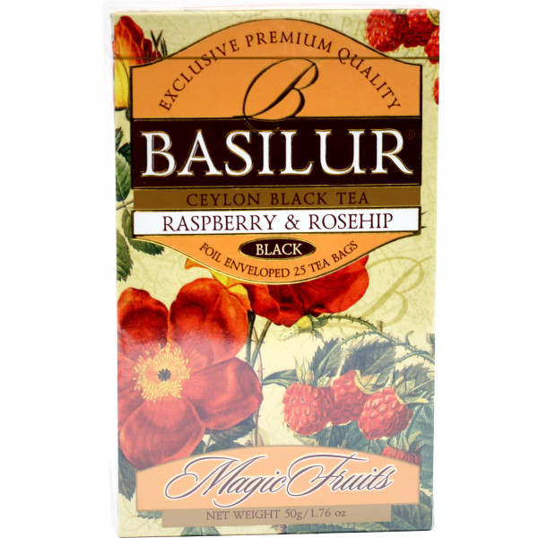 Herbata ekspresowa Basilur czarna ceylon raspberry&amp;rosehip 25tx2g 