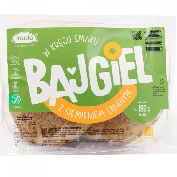 Bajgle Incola b/g z siemieniem lnianym 