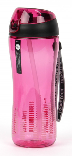 Butelka plastikowa z rurką różowa 550ml 