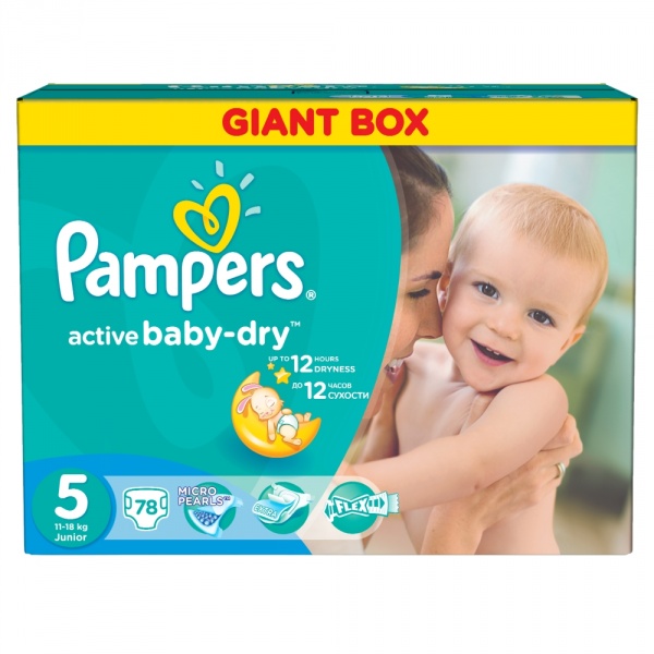 Pampers Active Baby Pieluchy 5 Junior 78 sztuk 