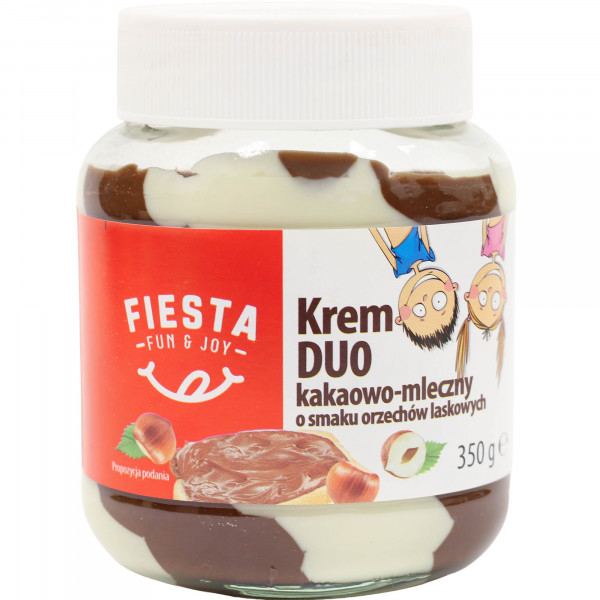 Krem do smarowania Fiesta duo kakaowo mleczny smak orzechów 