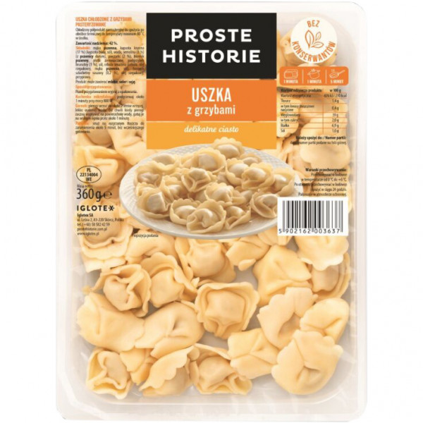 Uszka Proste Historie z grzybami tacka 