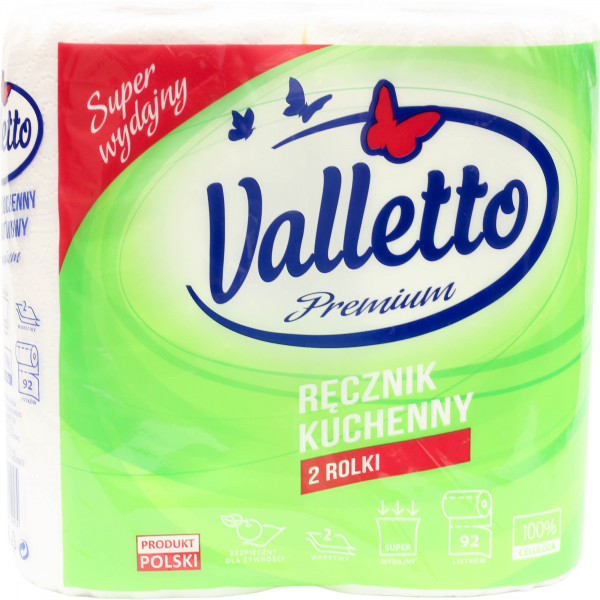 Ręcznik papierowy Valletto premium 92 listki 2szt 