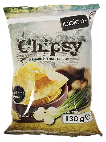 Chipsy o smaku zielonej cebulki Lubię :) 
