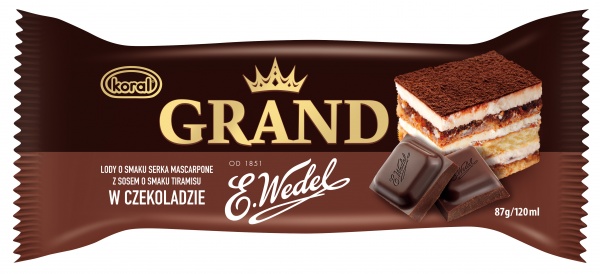 Lody Grand Wedel tiramisu w czekoladzie 