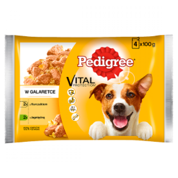 Karma dla psa pedigree vital protection kurczak i jagnięcina 4x100g 