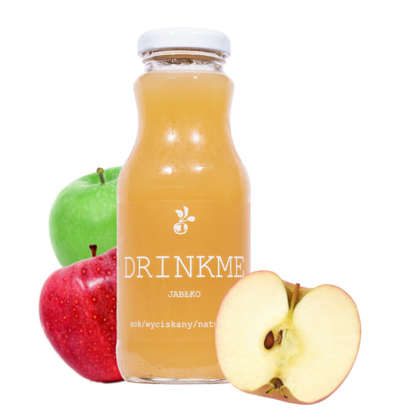 Sok 100% Drinkme tłoczony jabłko półsłodkie 250ml but 